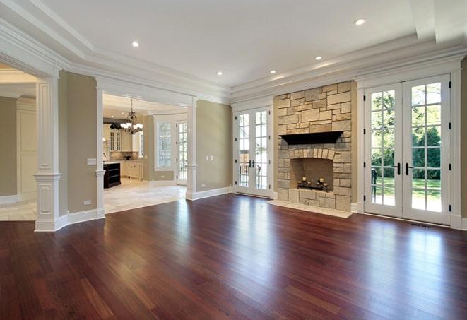 hardwood flooring with a rich, deep stain